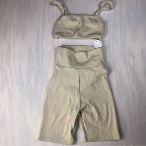 NWT Luca + Grae Cream Ribbed Two-Piece Loungewear | Athletic Set Size: Small